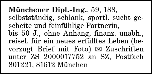 Süddeutsche Zeitung Bekanntschaften Er Sucht Sie Süddeutsche Zeitung – Das Portal für Heirat-/Bekanntschaftsanzeigen